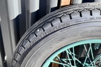 BENTLEY: A fine set of six 19-inch wire-wheels to suit vintage Bentley, Sunbeam, Vauxhall and other marques, in refurbished condition and all fitted with unused or lightly used Goodrich 6.00 x 19 tyres [Location: Sydney] - 15