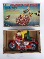 RACING: Boxed CHAMPION U Turn Motor Cycle by SJM Japan c1970s, battery operated, RN27, 28 cms. - 3