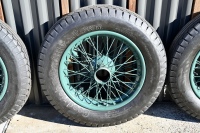BENTLEY: A fine set of six 19-inch wire-wheels to suit vintage Bentley, Sunbeam, Vauxhall and other marques, in refurbished condition and all fitted with unused or lightly used Goodrich 6.00 x 19 tyres [Location: Sydney] - 22