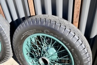 BENTLEY: A fine set of six 19-inch wire-wheels to suit vintage Bentley, Sunbeam, Vauxhall and other marques, in refurbished condition and all fitted with unused or lightly used Goodrich 6.00 x 19 tyres [Location: Sydney] - 32