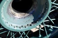 BENTLEY: A fine set of six 19-inch wire-wheels to suit vintage Bentley, Sunbeam, Vauxhall and other marques, in refurbished condition and all fitted with unused or lightly used Goodrich 6.00 x 19 tyres [Location: Sydney] - 33