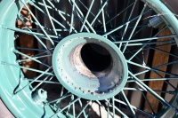 BENTLEY: A fine set of six 19-inch wire-wheels to suit vintage Bentley, Sunbeam, Vauxhall and other marques, in refurbished condition and all fitted with unused or lightly used Goodrich 6.00 x 19 tyres [Location: Sydney] - 34