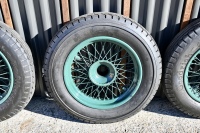 BENTLEY: A fine set of six 19-inch wire-wheels to suit vintage Bentley, Sunbeam, Vauxhall and other marques, in refurbished condition and all fitted with unused or lightly used Goodrich 6.00 x 19 tyres [Location: Sydney] - 41