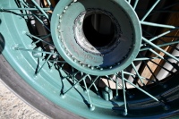BENTLEY: A fine set of six 19-inch wire-wheels to suit vintage Bentley, Sunbeam, Vauxhall and other marques, in refurbished condition and all fitted with unused or lightly used Goodrich 6.00 x 19 tyres [Location: Sydney] - 50