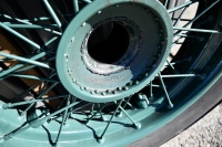 BENTLEY: A fine set of six 19-inch wire-wheels to suit vintage Bentley, Sunbeam, Vauxhall and other marques, in refurbished condition and all fitted with unused or lightly used Goodrich 6.00 x 19 tyres [Location: Sydney] - 51