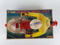 RACING: Boxed CHAMPION U Turn Motor Cycle by SJM Japan c1970s, battery operated, RN27, 28 cms. - 7