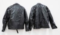 RIDING JACKETS: Two leather motorcycle riding jackets, includes a Dare Rider jacket, size large and a Deckra Sports jacket, size large - 3
