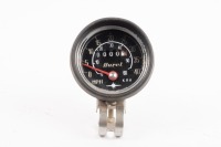 SPEEDOMETER: A Huret (France) 40 MPH / 60 KPH bike speedometer gauge, lens diameter 6cm