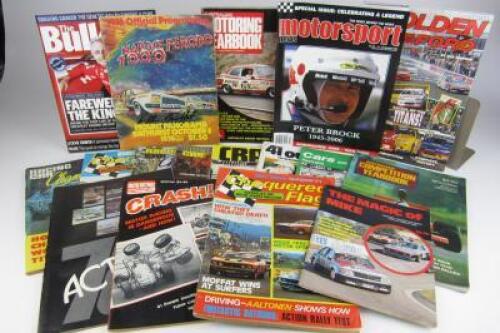 TOURING CARS: A collection of magazines and race programmes predominantly from the 1970s (signed Moffat)