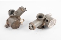 Two Amal monoblock carbs, stamped '389/203' and '316/40'