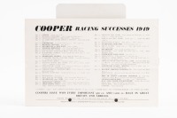 COOPER: An extremely scarce 1950 Cooper Racing and Sports Cars model catalogue brochure, 8 pages, black and white printed - 5