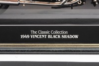 A framed and glazed poster titled 'The Classic Collection featuring a 1949 Vincent Black Shadow, measures 42cm high, 51cm wide overall - 2