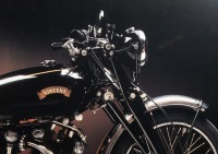 A framed and glazed poster titled 'The Classic Collection featuring a 1949 Vincent Black Shadow, measures 42cm high, 51cm wide overall - 3