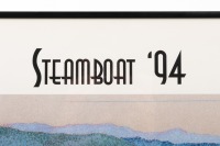 A framed and glazed event poster for the 1994 Steamboat Motorcycle Week, features a Vincent to artwork, measures 61.5cm high, 46.5cm wide - 4