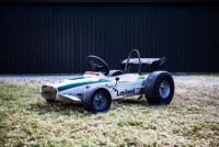 PEDAL CAR: Christian Jones's 1980s Tri-ang Leyland pedal car in his father Alan Jones's F1 winning Saudia Williams livery
