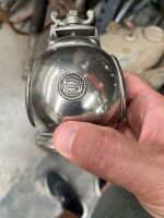 HELMET LIGHT: A small early James Neale & Sons (Birmingham) 'Raydyot' helmet spotlight, two clear lenses on red lens, largest lens size 5.5cm [Location: Melbourne] - 3