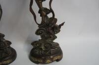 MUSICIANS: A pair of large carved timber polychrome Chinese musicians, 132cm high - 5