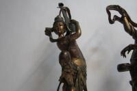 MUSICIANS: A pair of large carved timber polychrome Chinese musicians, 132cm high - 7