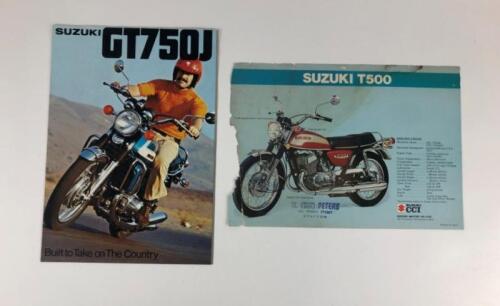 SUZUKI: Two original Suzuki 750GT 'J' Model 1972 and GT550 & T500 colour sales brochures