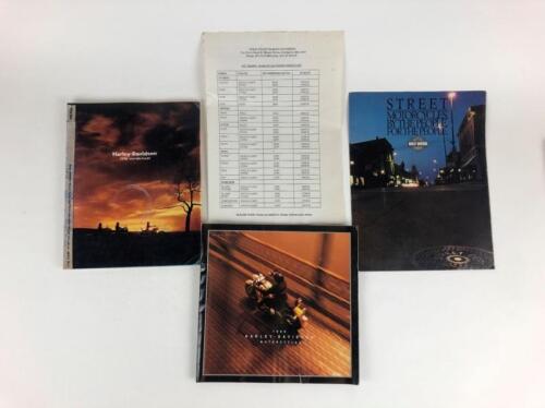 HARLEY-DAVIDSON: Four original Harley Davidson 46 page Postcard Book and 1996/1998/1980s colour sales brochures and Price List 1997