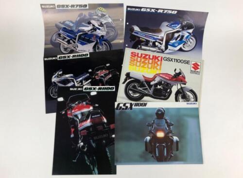 SUZUKI: Six orignal Suzuki GSX 750/R750/R1100/1100SE/1100F sales brochures