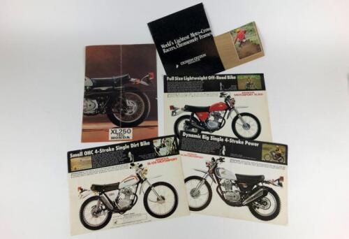 HONDA: Five original Honda 1970's range dirt bikes XL 250/ CR250M-CR125M/SL125 Motorsport/Motorsport XL100/XL350 Motorsport sale brochures