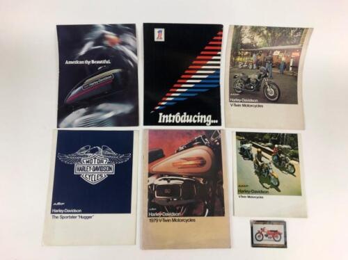 HARLEY DAVIDSON: Six original Harley Davidson AMF 1970's sales brochures included with an Harley Davidson card