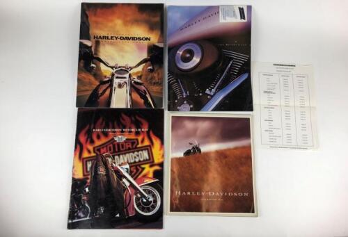 HARLEY DAVIDSON: Four original Harley Davidson 1999/2000/1994 and Harley Davidson Motorclothes dealer brochures including a price list