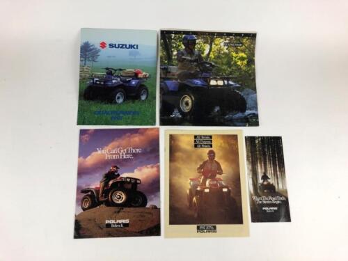 SUZUKI QUADS: Five original Suzuki quads 1991/1992 and Polaris 1989/1990/1992 ATV's sales brochures