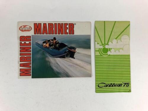 KAWAZAKI Mariner and Caribean Boats: Two original Kawazaki Mariner outboard 1970's and Caribbean boats 1975 sales brochures