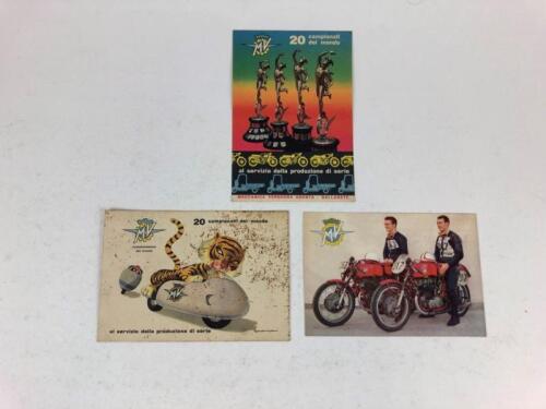 MV AGUSTA: Three original MV Agusta 1957-1960 postcards