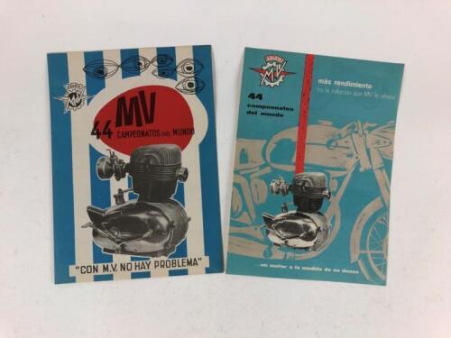 MV AGUSTA: Two original MV Agusta 125/150/275/300cc and 150/235/300 1950's sales brochures