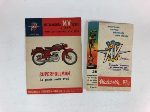 MV AGUSTA: Two original MV Agusta 125 Super Pullman 1956 and 83cc 1950's sales brochures