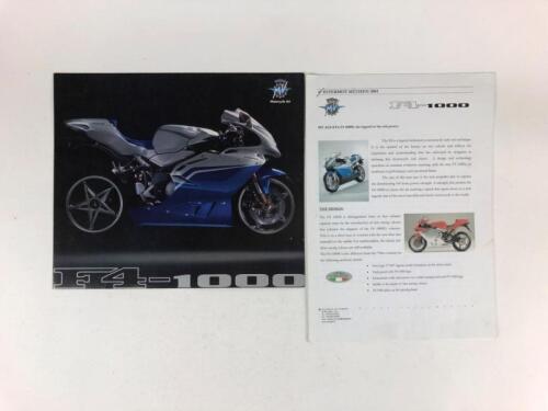 MV AGUSTA: Two original MV Agusta F4-1000, 2004 Brochure and Handout Literature