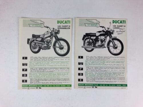 DUCATI: Two original Ducati 125 Cadet/4 Scrambler and 125 Cadet/4 Lusso 1960's sales brochures