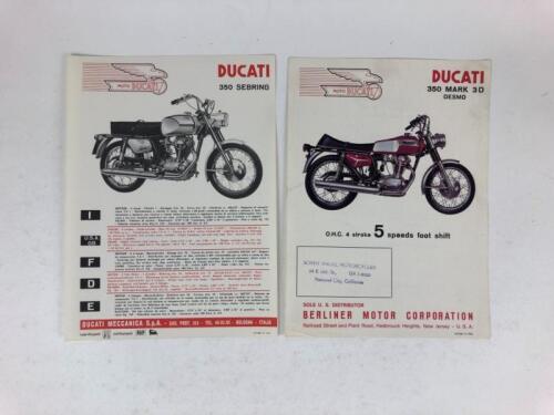 DUCATI: Two original Ducati 350 Sebring and 350 Mark 3D 'Desmo' 1960's sales brochures