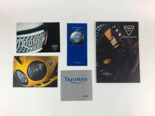 TRIUMPH: Five original Triumph 1992-1993 range sale brochures assortiment including clothing & accessories and sales colours