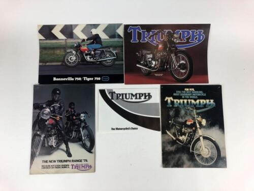 TRIUMPH: Five original Triumph 1973 Bonneville 750 & Tiger750/Bonneville 750, 1978/1979 /1980 sales brochures
