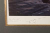 JACK BRABHAM: A limited edition print by Nicholas Watts titled "World Champions 1959", featuring the Cooper-Climax of Jack Brabham, numbered 178 of 500, framed and glazed 82cm high, 100cm wide. - 2