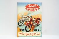 JAWA: A large modern printed Jawa '350 & 250' advert, mounted to a foam-like board, measures 139cm high, 97.5cm wide