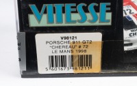 PORSCHE 911 GT2: A Vitesse 1:43 scale Porsche 911 GT2 model, the #72 race car, as raced in the 1998 Le Mans 24 hour race, the Larbre Competition racing entered race car, model number V98121 - 4