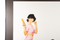 An original Chiko Roll 'You can't knock the Roll - Chiko' poster, featuring a lady on a Vincent motorcycle, framed and glazed, measures 94.5cm high, 69cm wide - 4