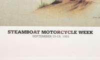 STEAMBOAT: Two framed and glazed Steam Boat Motorcycle Week event posters, 1992 & 1993. Each measures 61.5cm high, 46.5cm wide - 3