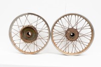 WHEELS: Two Velocette wheels, approximately 20inch. - 3