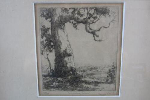 HAROLD HERBERT: A limited edition etching titled 'The old gum