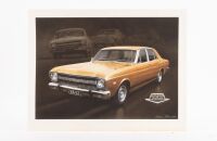 FORD: An unframed print of a Ford XR Falcon GT by Steven Parker, 41cm x 31cm