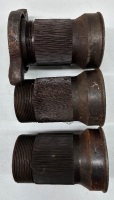 BUGATTI: Three partial Bugatti wheel hubs, thought to possibly suit Type 35 / 37 / 39, 18cm long, width overall 9.5cm, with one knock-off [Location: Melbourne] - 5