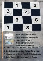 CHEQUERED FLAG: An important race used signed chequered flag from the 1976 Australian Grand Prix & ATC Hang Ten 400 race held at Sandown, signatures include Peter & Phil Brock, Colin Bond, Peter Janson, Jack Brabham, Kevin Bartlett, John Goss (winner), Jo - 2