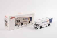 ROTHMANS PORSCHE: A rare Schuco 1:43 scale Mercedes-Benz Rothmans Porsche 'Renntransporter' transporter model, new in original box