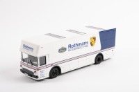 ROTHMANS PORSCHE: A rare Schuco 1:43 scale Mercedes-Benz Rothmans Porsche 'Renntransporter' transporter model, new in original box - 2